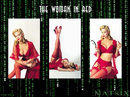 The woman in red